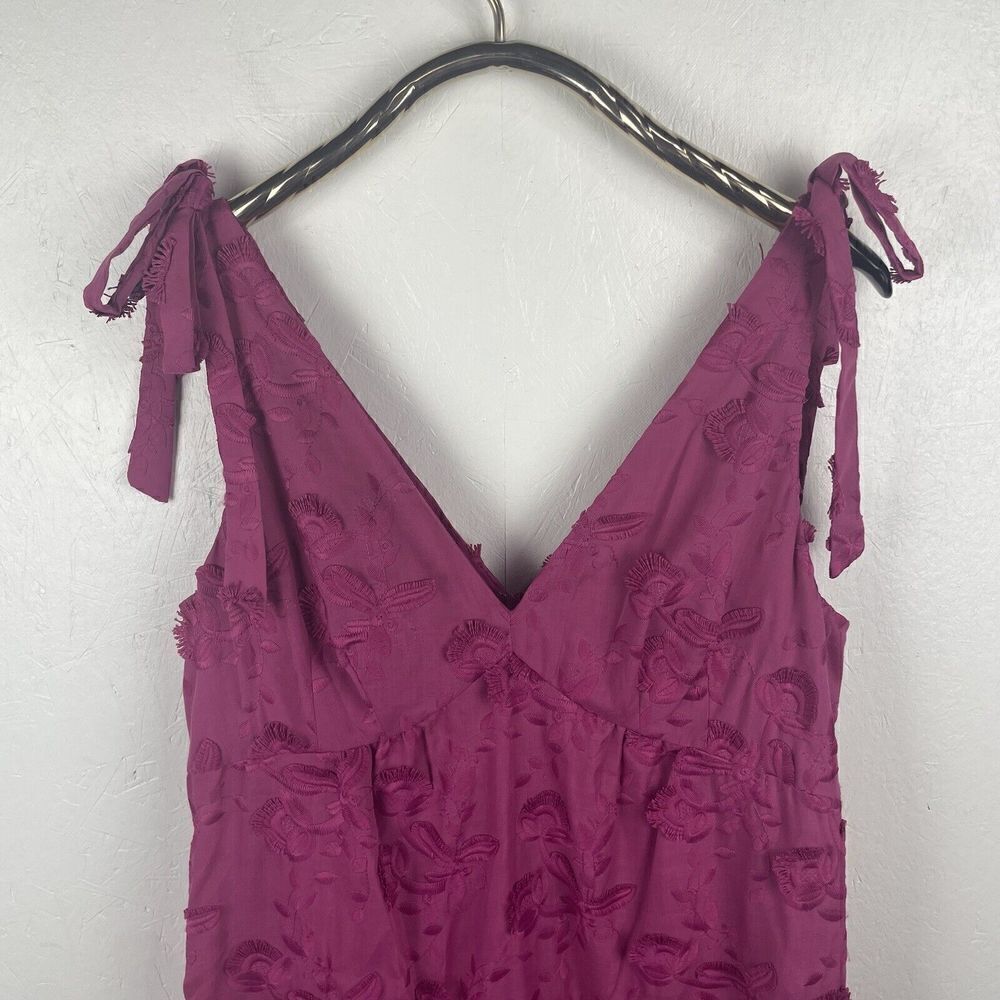 NWT MARCHESA NOTTE Pink Tie Strap Floral Maxi Dress Tiered Wedding‎ Size 14 $545 - Picture 10 of 12